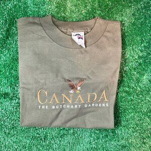 Vintage VTG Canada The Butchart Gardens Green T-Shirt